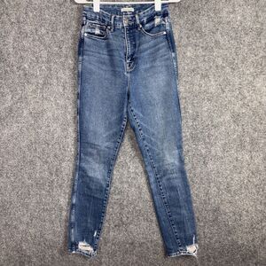 Good American Good Curve Jeans Womens Size 6 / 28 Blue Distressed Stretch